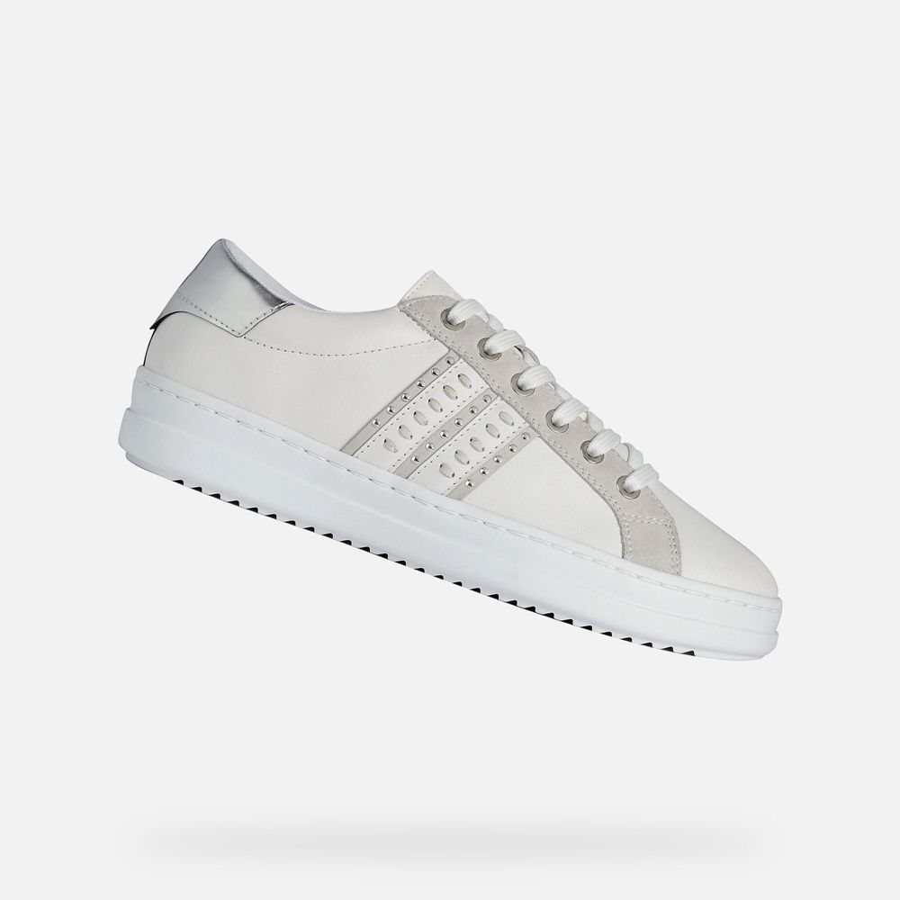 Tenis Geox Senhora Branco/Prateadas - Pontoise - NQOTB8534